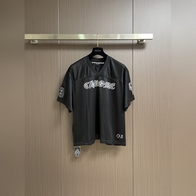 Chrome Hearts CH 克羅心網眼球服短袖T恤，定制黑曜星芒網眼布 涼