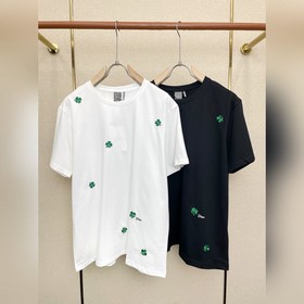 Dior迪奧 砸鍋賣鐵都要上的新款新款原單男士休閑短袖 四葉草刺繡圖案T恤 高端