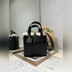 頂級原單DiorAl s 小號 Dior Toujours 豎版手袋 灰黑裂紋拼