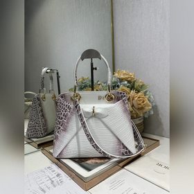 頂級原單 Dior 2026 春夏新品#蝴蝶結手提包#鳄魚紋 喜馬拉雅白 新設計