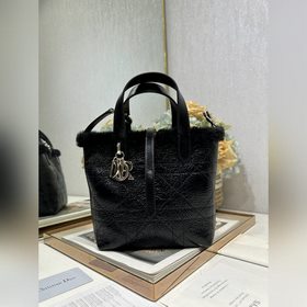 頂級原單 DiorAl s 小號 Dior Toujours 豎版手袋 裂紋黑拼