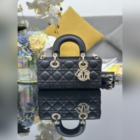 頂級原單 Lady D-Joy 小號羊皮鑽石扣，内裡配羊筋，采用藤格紋緝面線羊