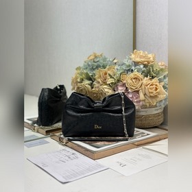 頂級原單Dior-LAMBSKIN 2026春夏 新款手袋 鴕鳥黑色 淺金鍊 L