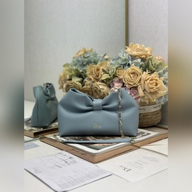 頂級原單Dior-LAMBSKIN 2026春夏 新款手袋 雲霧藍 淺金鍊 LA