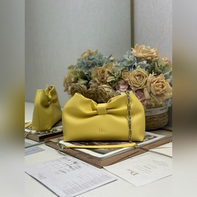 頂級原單Dior-LAMBSKIN 2026春夏 新款手袋 黃色 淺金鍊 LAM
