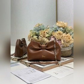 頂級原單Dior-LAMBSKIN 2026春夏 新款手袋 棕色 淺金鍊 LAM