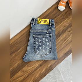 芬迪 獨家專供新款 潮男時尚闊腿牛仔褲，高端歐版原單褲子，潮流時尚休閑褲子 透氣
