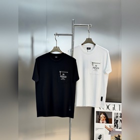 FENDI芬迪25s新品男士圓領短袖.莫代爾加厚款！搭載Fendi-LOGO.原