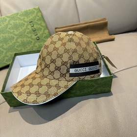 配盒子布袋，Gucci(古奇)春夏新款原單棒球帽， logo織帶，1：1開模訂制
