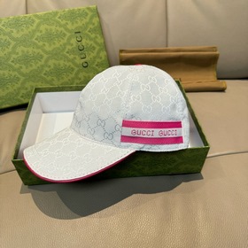 配盒子布袋，Gucci(古奇)春夏新款原單棒球帽， logo織帶，1：1開模訂制