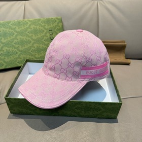 配盒子布袋，Gucci(古奇)春夏新款原單棒球帽， logo織帶，1：1開模訂制