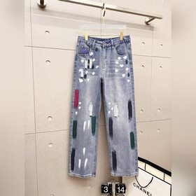 GUCCI 古奇 男士時尚潮流大褲腳牛仔褲，官宣畫冊海報穿搭款！ 客供高級進口的