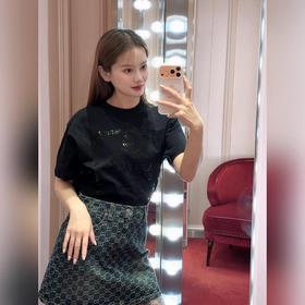 GUCCI 26SS圓領套頭膠漿印花柔軟針織棉T恤 正品6400購入 32支國潮