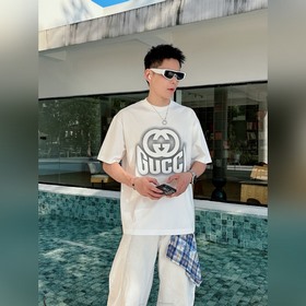 古馳#GUCCI 2026春夏新款首發專櫃最新款短袖圓領T恤 高端訂制 設計前衛