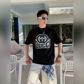 古馳#GUCCI 2026春夏新款首發專櫃最新款短袖圓領T恤 高端訂制 設計前衛