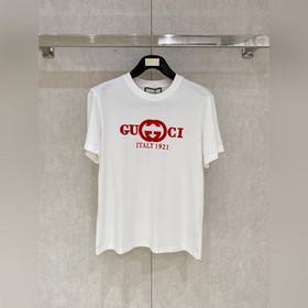 古馳Gucci春夏新款首發專櫃最新款短袖圓領T恤 高端訂制 設計前衛時尚！品牌l