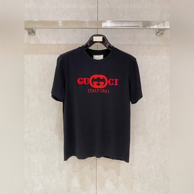 古馳Gucci春夏新款首發專櫃最新款短袖圓領T恤 高端訂制 設計前衛時尚！品牌l