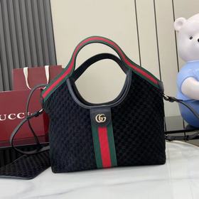 配全套原廠專櫃包裝 Gucci Giglio系列小號托特包于佛羅倫薩2026早春
