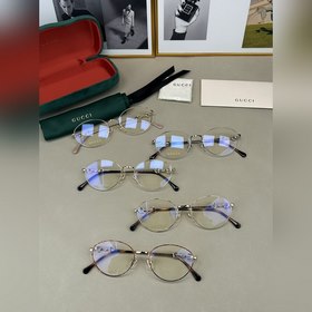 GUCCI古馳 GG1699O 54-18-140 貓眼圓框金屬時尚超輕素顔眼鏡