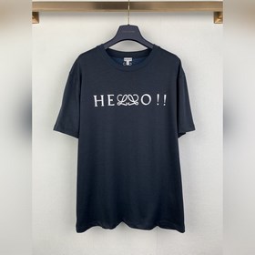LOEWE，羅意威 棉質混紡常規版型短袖T恤 面料：20支絲光棉混紡雙面針織 ，