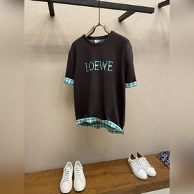 Loewe  字母提花格紋圓領套頭短袖T恤 正品8800購入開發 60支雙股精