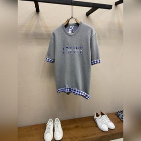Loewe  字母提花格紋圓領套頭短袖T恤 正品8800購入開發 60支雙股精