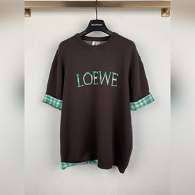 LOEWE ，羅意威 25SS字母提花格紋圓領套頭短袖T恤 正品8800購入開發