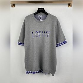 LOEWE ，羅意威 25SS字母提花格紋圓領套頭短袖T恤 正品8800購入開發