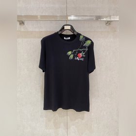 羅意*LOEWE 春夏新款首發專櫃最新款短袖圓領T恤 手繪高端訂制 設計前衛時尚