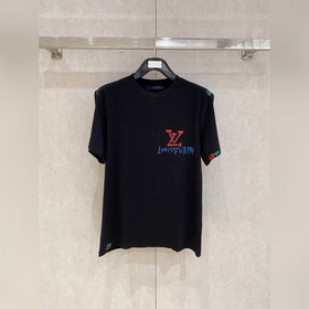 路易威*LV 春夏新款首發專櫃最新款短袖圓領T恤 手繪工藝 高端訂制 設計前衛時