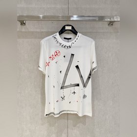 路易威*1V 春夏新款首發專櫃最新款短袖圓領T恤 手繪高端訂制 設計前衛時尚！品