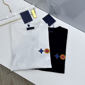 LV路易威登 2026春夏新款logo刺繡印花短袖 官網同款T恤 雙紗純棉面料