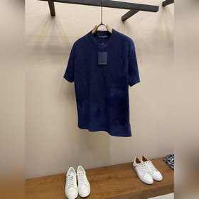 LV  提花短袖圓領衫 正品15100購入開發 60支高品精疏棉紗 18支人棉