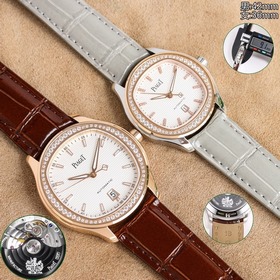 TW伯爵超薄PIAGET POLO系列情侶對表，人稱小鹦鹉螺！(伯爵情侶皮帶款)