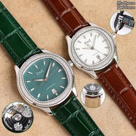 TW伯爵超薄PIAGET POLO系列情侶對表，人稱小鹦鹉螺！(伯爵情侶皮帶款)