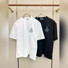 Prada普拉達 砸鍋賣鐵都要上的新款新款原單男士休閑短袖 高端定制 高端版本