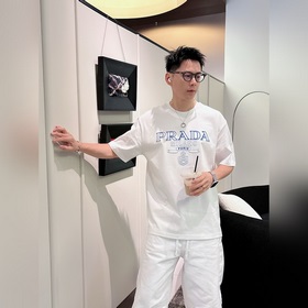 普拉達#PRADA 2026春夏新款首發專櫃最新款短袖圓領T恤 高端訂制 設計