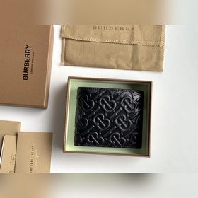 TB壓花專屬标識皮革雙折錢夾 [burberry 巴寶莉]原單出品IT~~ 進口