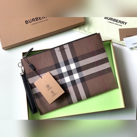 Vintage 大號格紋環保帆布拉鍊收納袋 [burberry 巴寶莉]原單出品