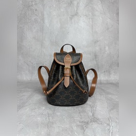 頂級原廠皮FOLCO TRIOMPHE CANVAS标志印花和牛皮革迷你背包 7