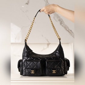 頂級進口原廠皮 所見即所得 CHAENL 25c 大號嬉皮 hobo bag