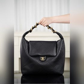 頂級進口原廠皮 所見即所得 Chanel 25k 嬉皮Hobo包 大號 秋