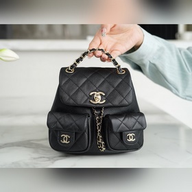 頂級進口原廠皮 所見即所得 CHANEL 23P新款 Duma雙肩 牛皮 Mi