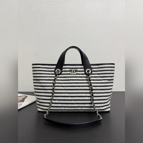現貨26C條紋編織沙灘包 牛皮 全鋼五金 尺寸：46x25x13cm 型號：60