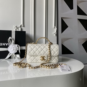 Chanel 25K 碎鑽手柄 口蓋包 AS5813 精緻手柄設計更顯時尚 小羊