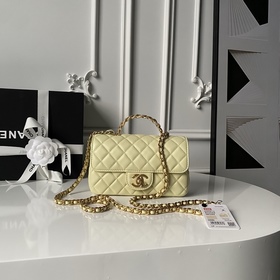 Chanel 25K 碎鑽手柄 口蓋包 AS5813 精緻手柄設計更顯時尚 小羊