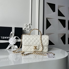 Chanel 25K 碎鑽手柄 口蓋包 AS5814 精緻手柄設計更顯時尚 小羊