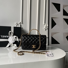 Chanel 25K 碎鑽手柄 口蓋包 AS5814 精緻手柄設計更顯時尚 小羊
