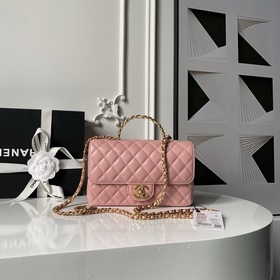 Chanel 25K 碎鑽手柄 口蓋包 AS5814 精緻手柄設計更顯時尚 小羊
