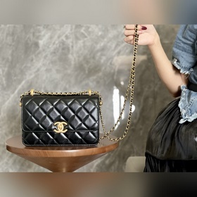 頂級進口原廠皮 所見即所得 CHANEL 雙金珠中號 黑金 原皮 原廠光滑亮